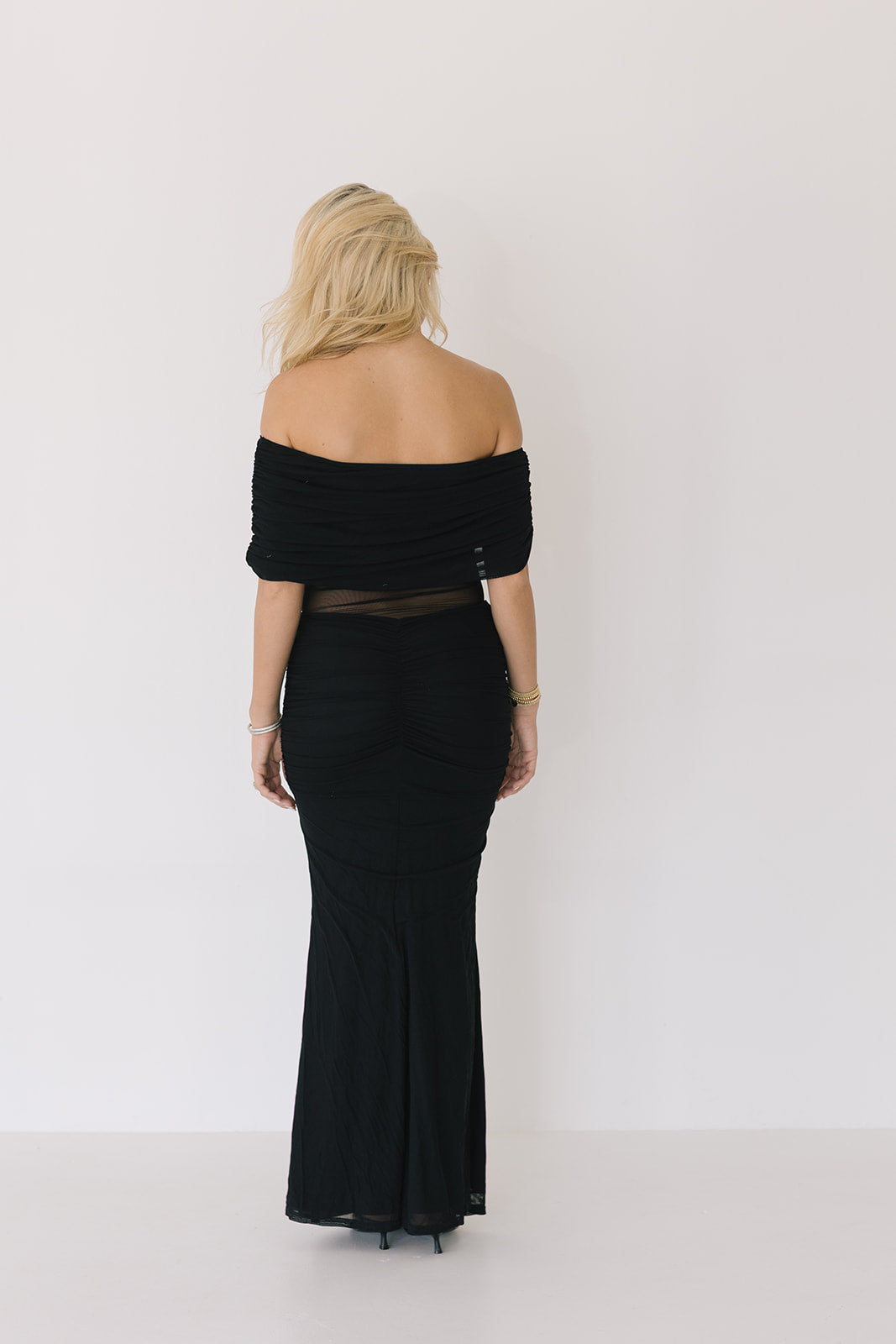 Abbi Mesh Maxi Dress - Black