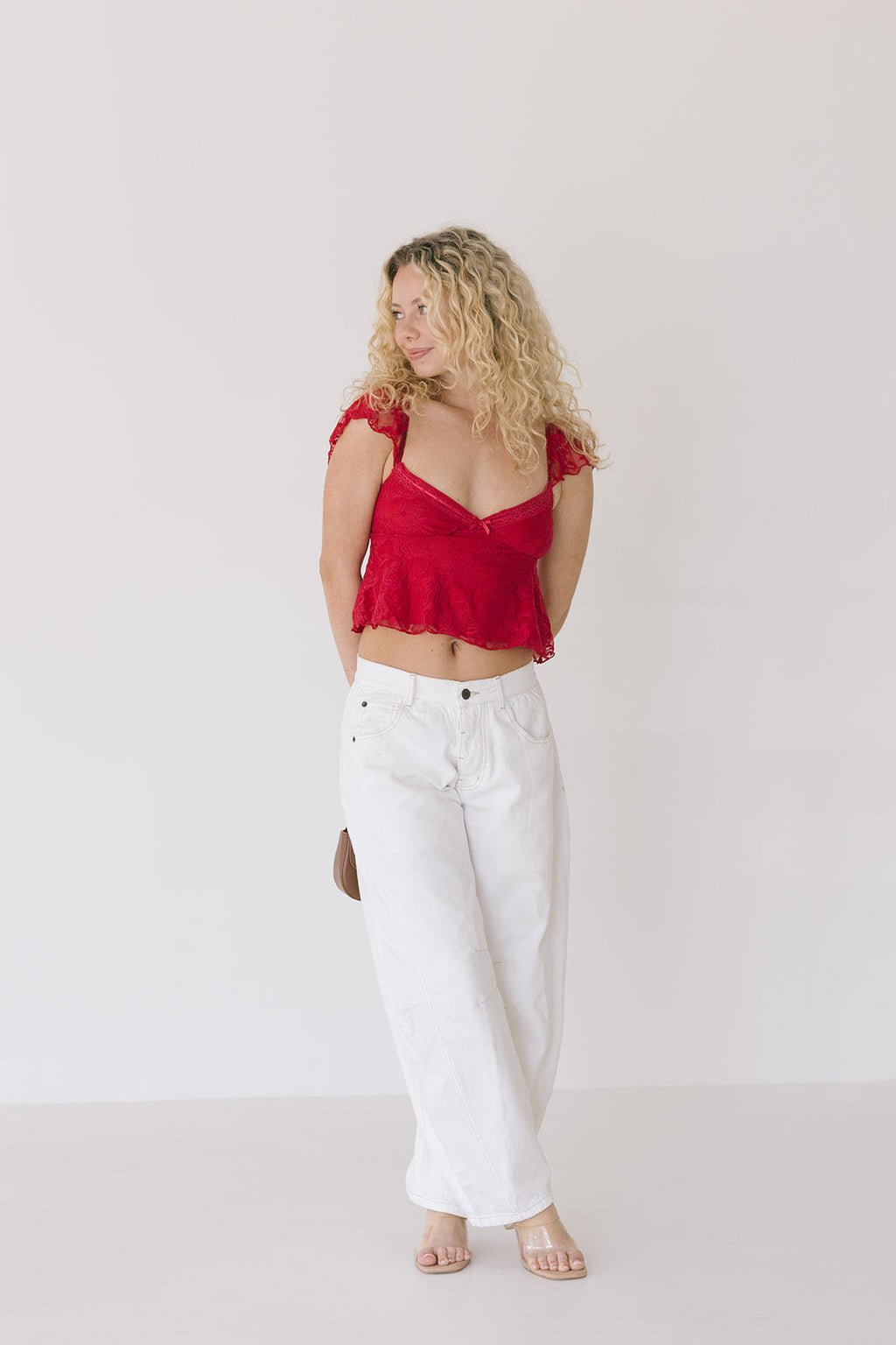 Lacey Babydoll Top - Red