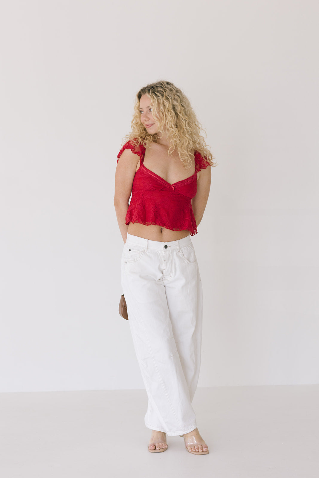 Lacey Babydoll Top - Red