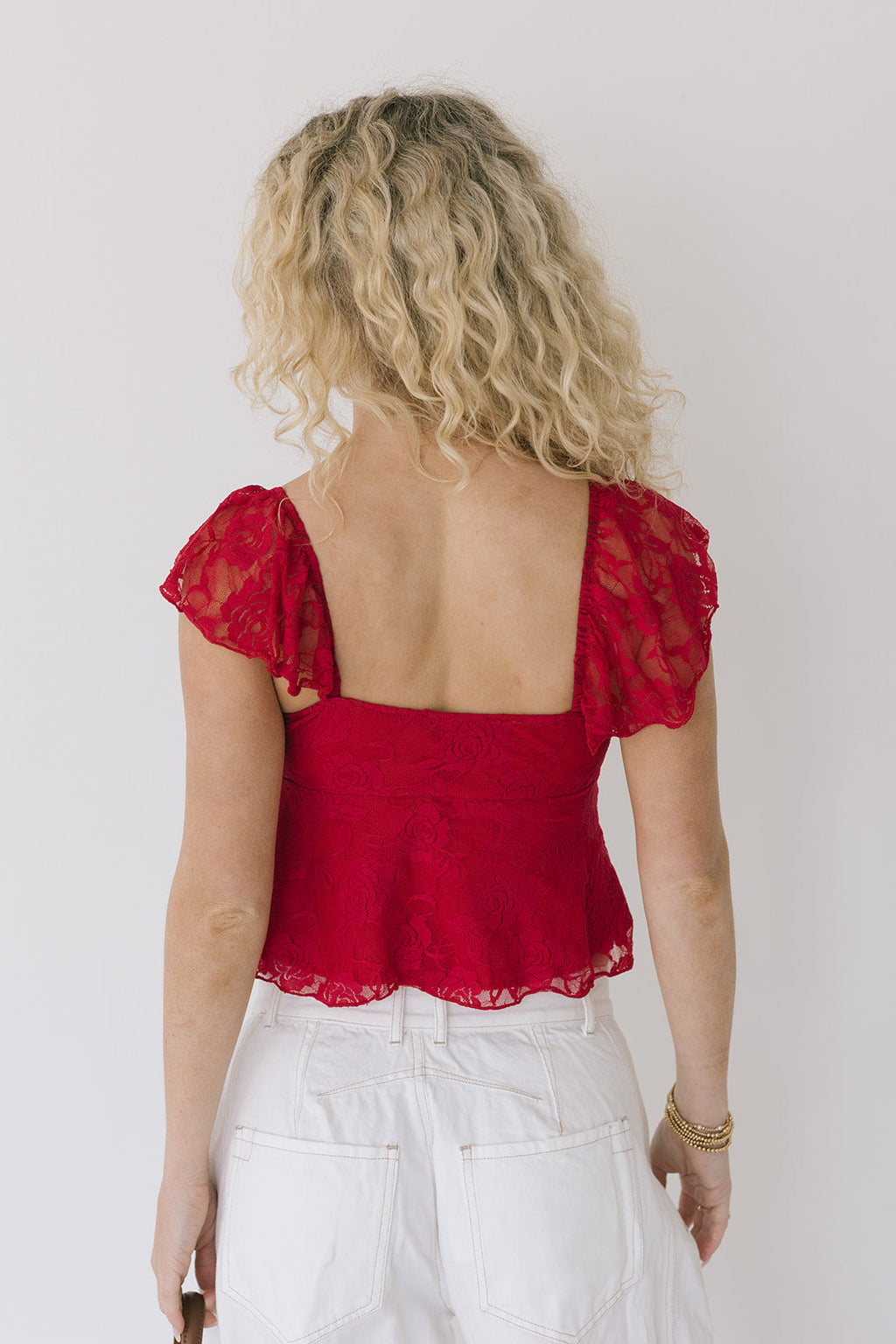 Lacey Babydoll Top - Red