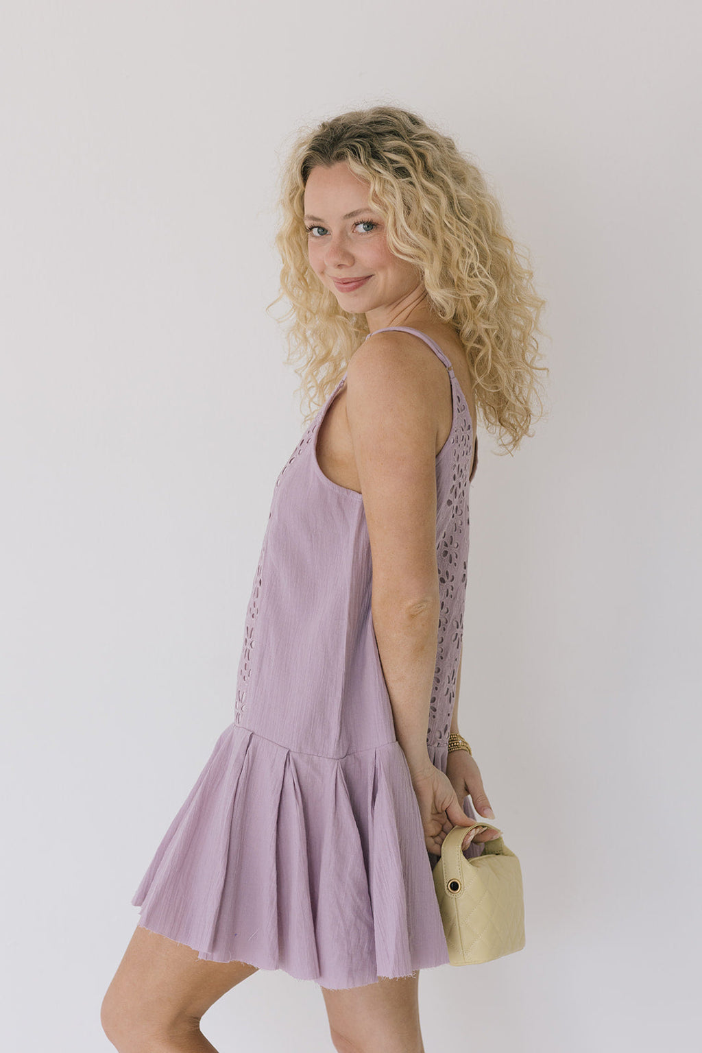 Cayli Drop Waist Dress - Lavender