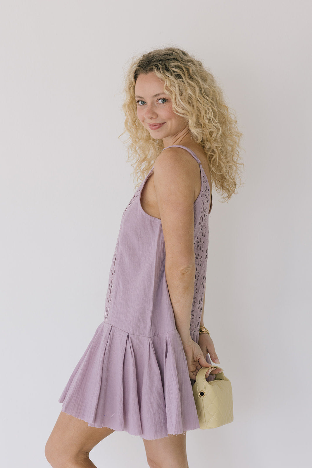 Cayli Drop Waist Dress - Lavender