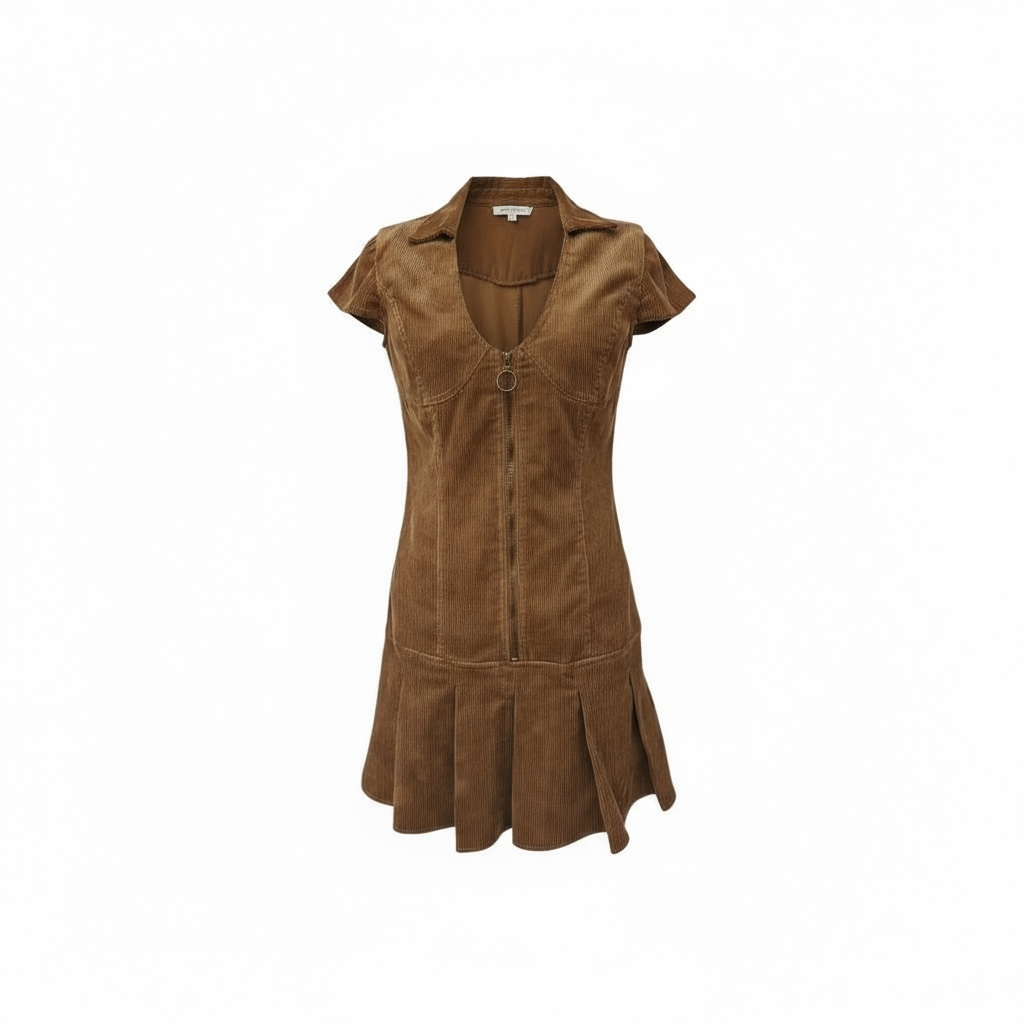 Kristen Corduroy Mini Dress - Brown