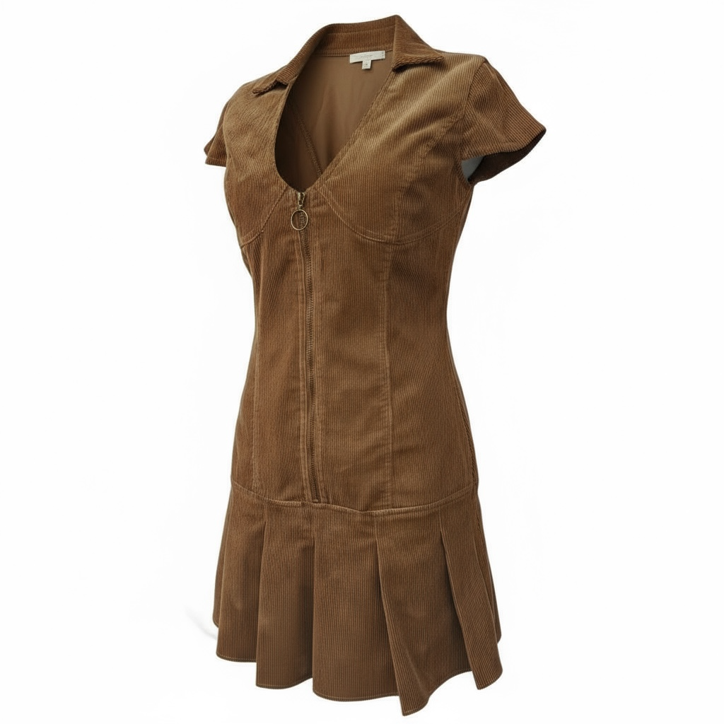 Kristen Corduroy Mini Dress - Brown