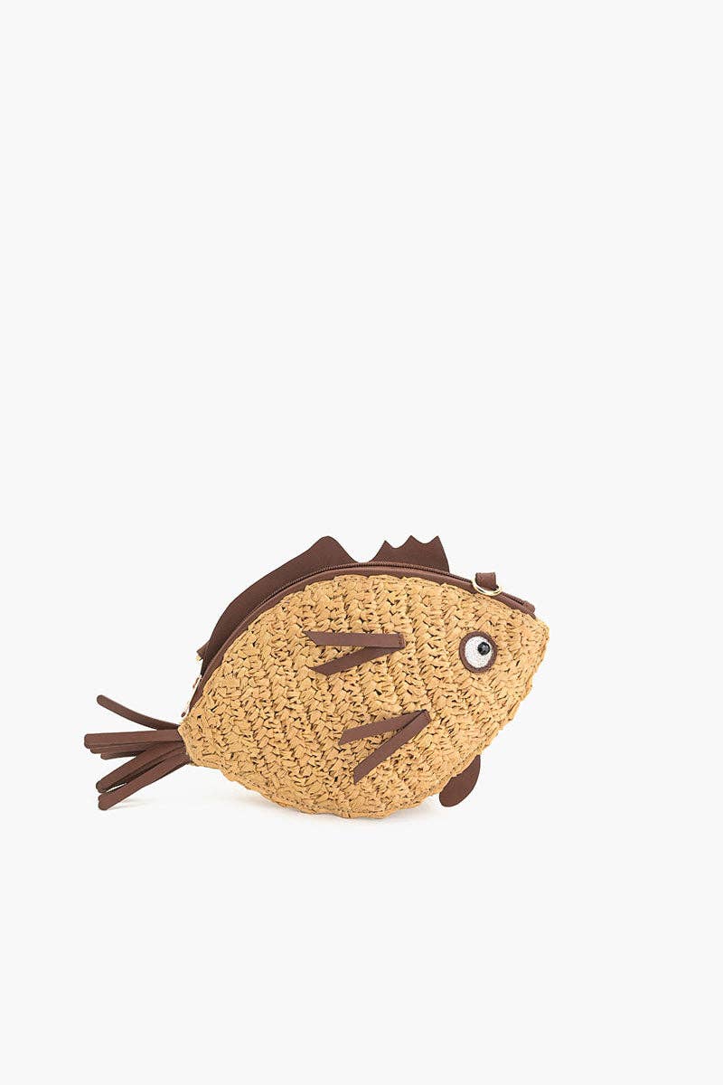 Marine Muse Raffia Fish Bag