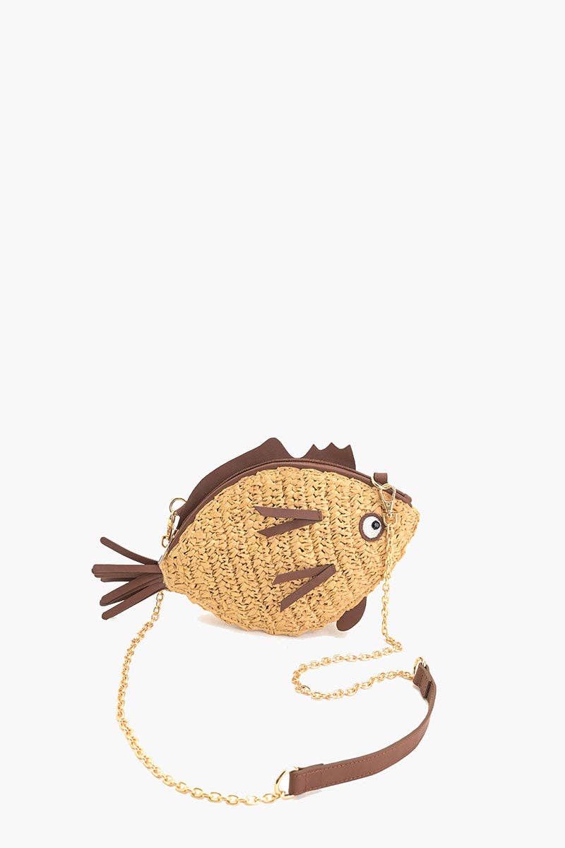 Marine Muse Raffia Fish Bag