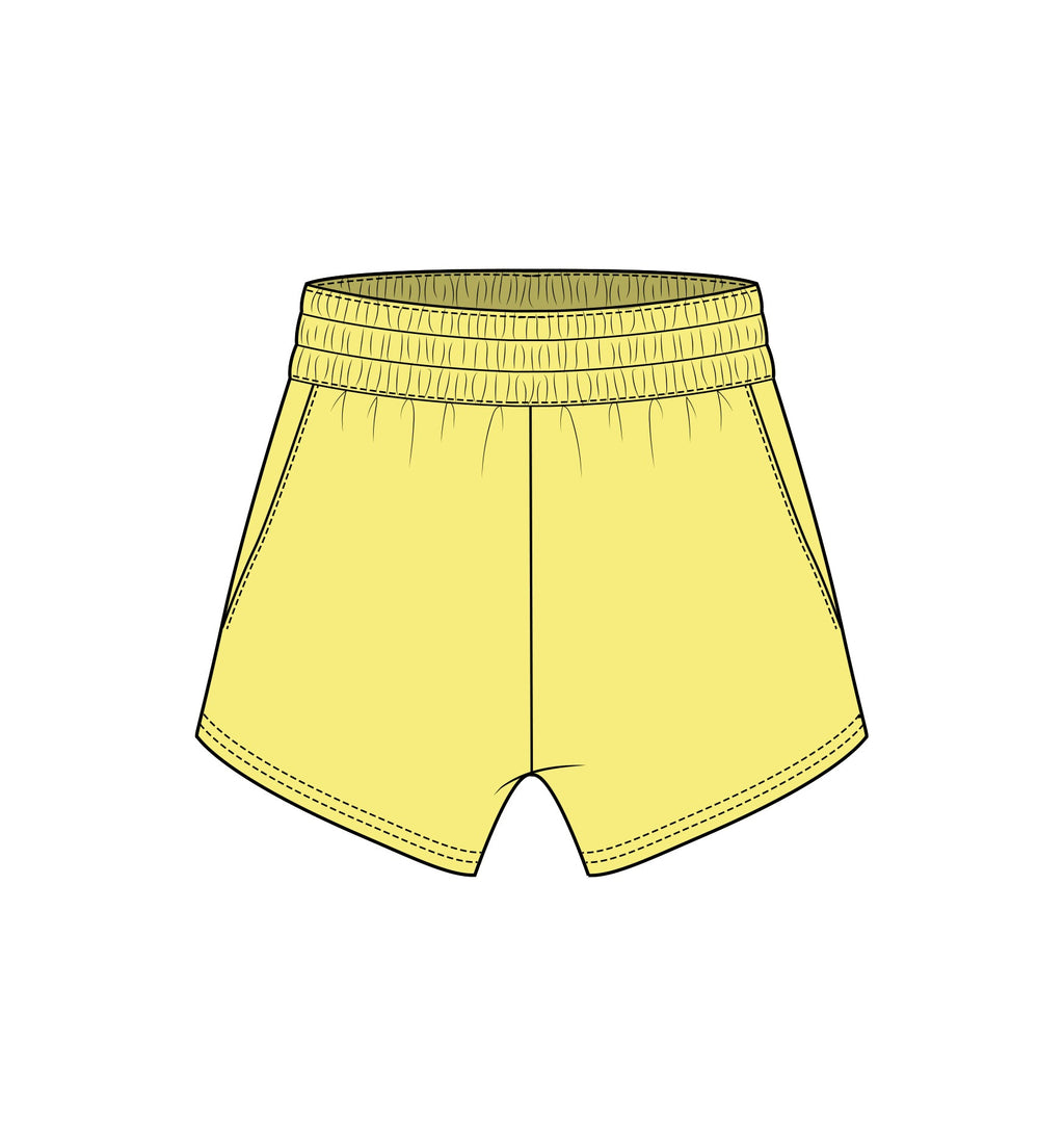 Fancy French Terry Mini Shorts - Birdy Yellow