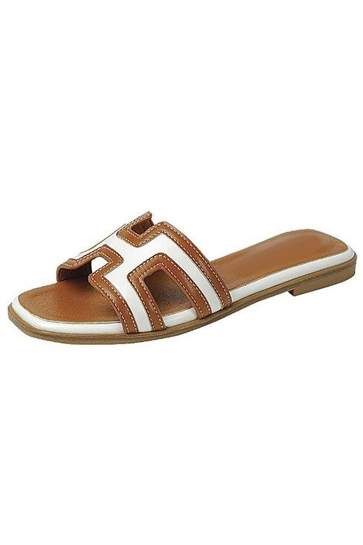 H Sandals-White/Tan