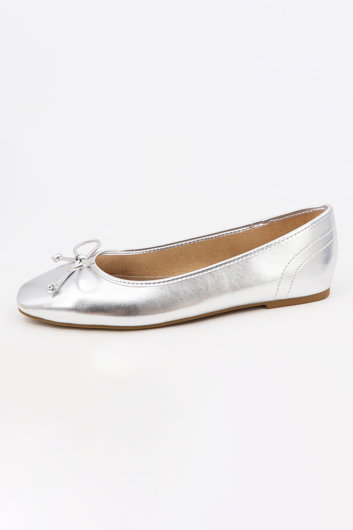 Bow Ballet Flat - Silver
