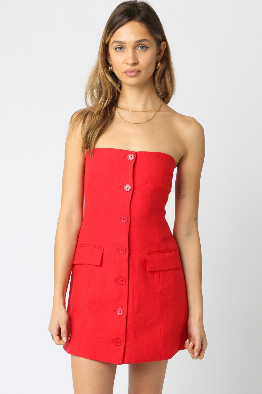 Paige Mini Dress - Red