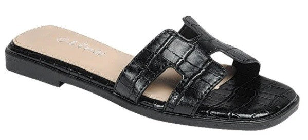 H Sandals -Croc/Black