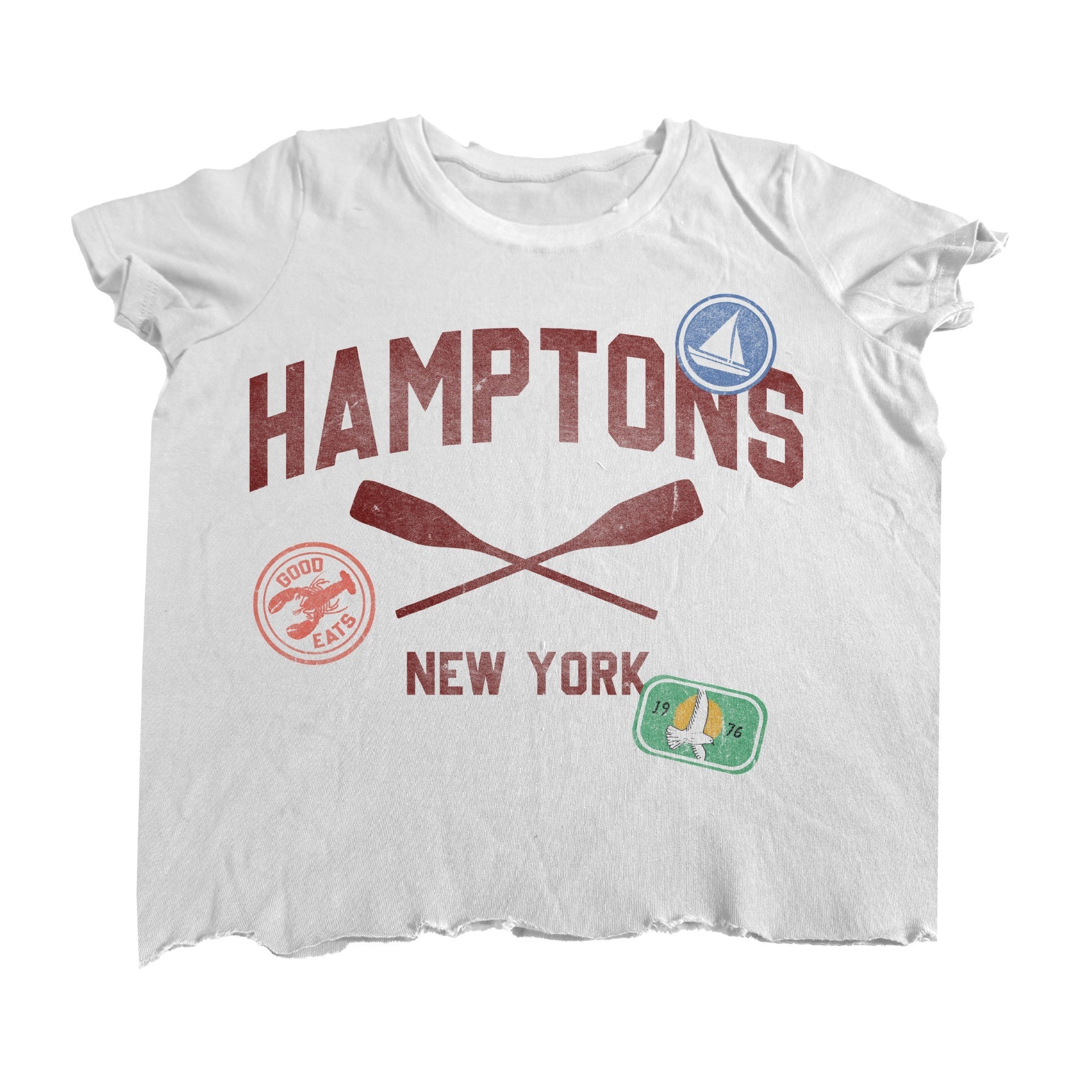 Hamptons Boyfriend Crop Top - White